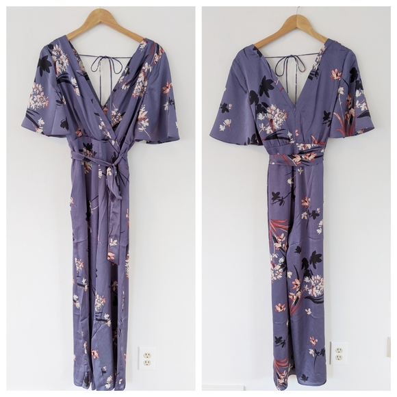 Avec Les Filles Revolve Satin Floral Jumpsuit - Picture 2 of 5